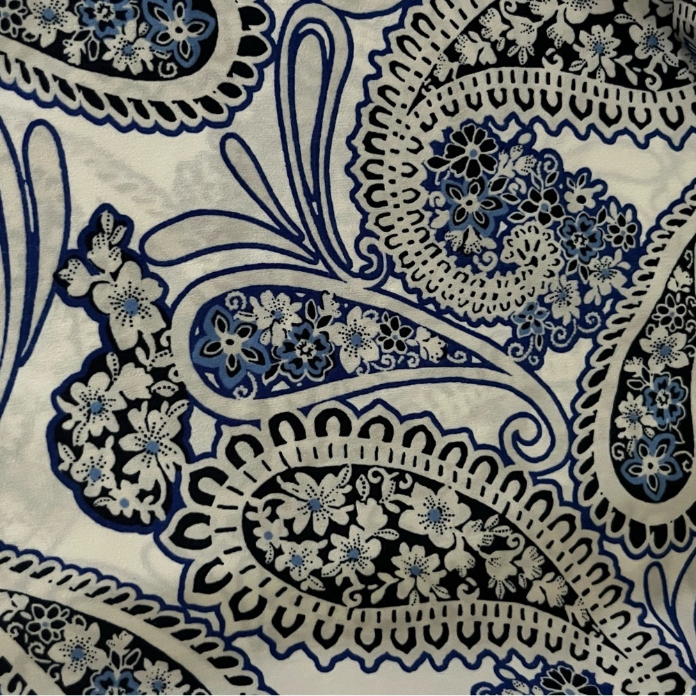 Banana Republic Blue White Paisley Sheath Dress Sleeveless Sz 6 Summer Resort - Picture 13 of 13